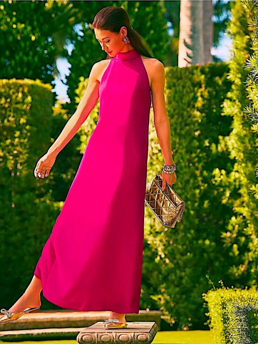 Lilly Pulitzer Alaric Halter Maxi Dress in Mystique Pink NWT - Size 00